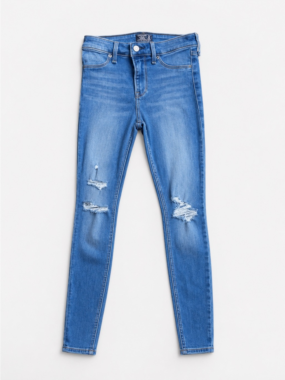 Abercrombie & Fitch Mid Rise Jean Legging Light Wash Distressed Skinny Jeans 00